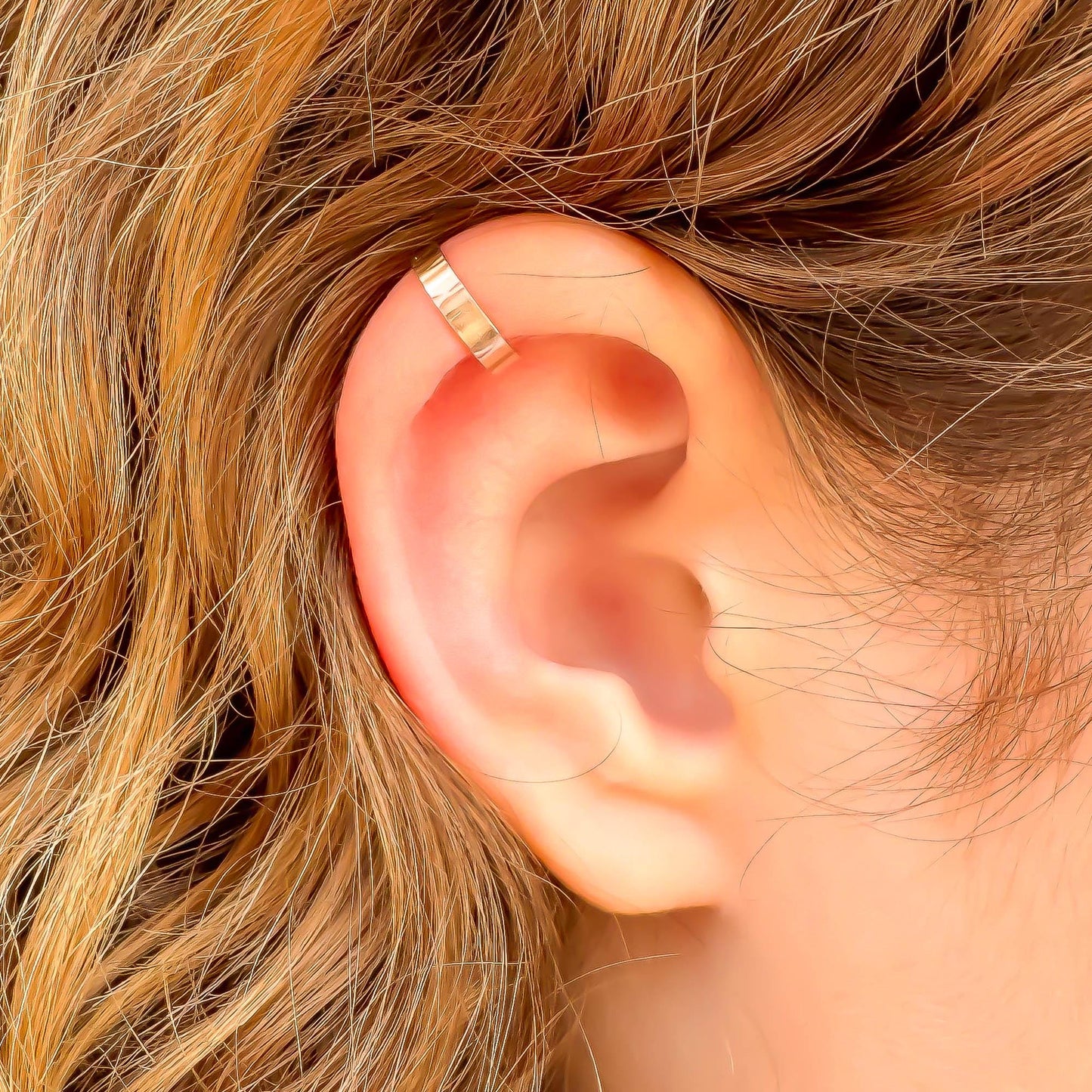 Subtle Textured Finish Mini Ear Cuff, 14K Rose Gold Filled