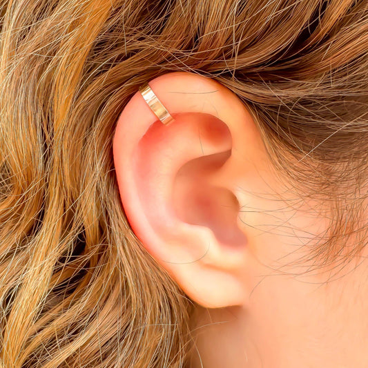 Subtle Textured Finish Mini Ear Cuff, 14K Rose Gold Filled