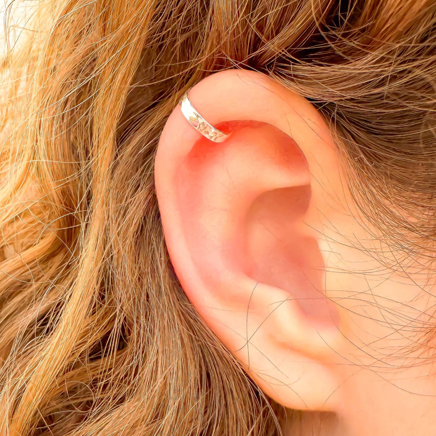 Subtle Textured Finish Mini Ear Cuff, Sterling Silver