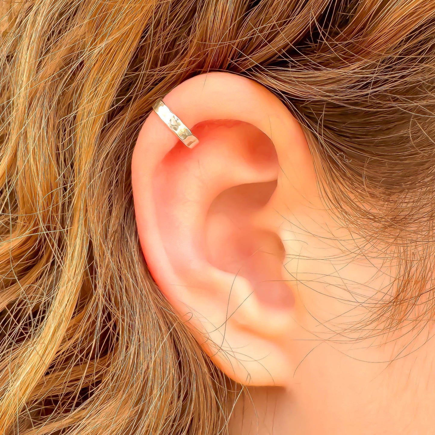 Subtle Textured Finish Mini Ear Cuff, Sterling Silver