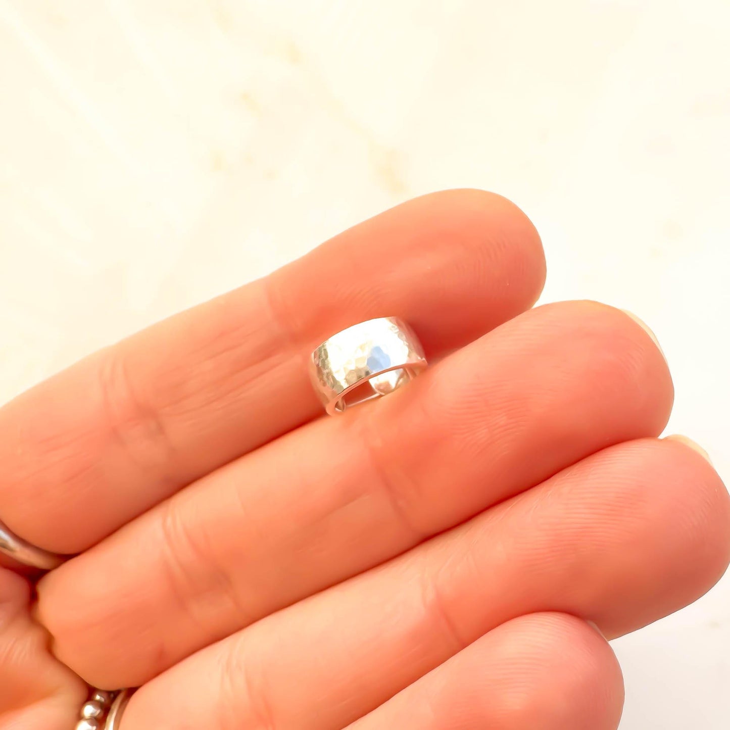 Thick Hammered Cartilage Ear Cuff, Sterling Silver