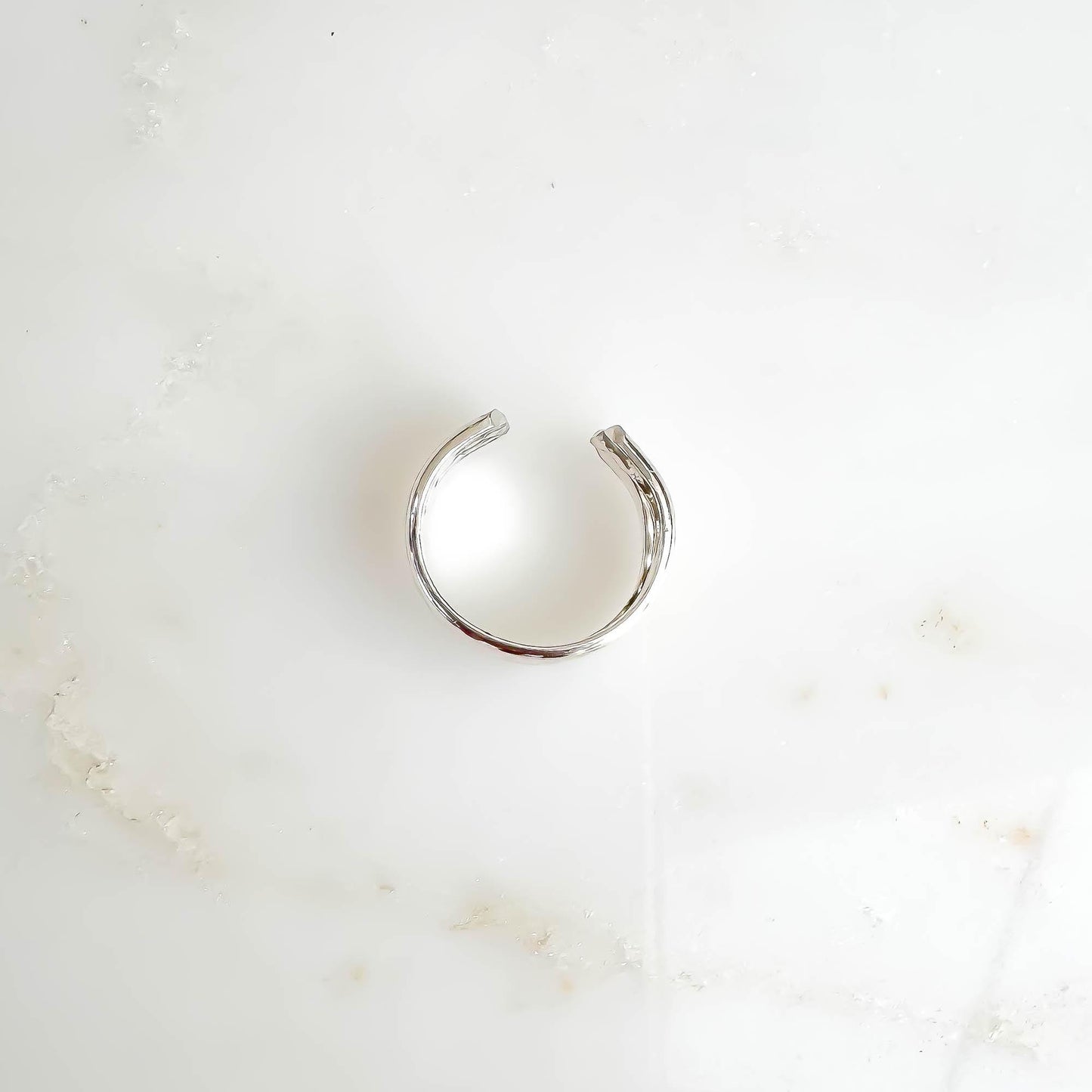 Bead Conch Ear Cuff Triple Band, Sterling Silver