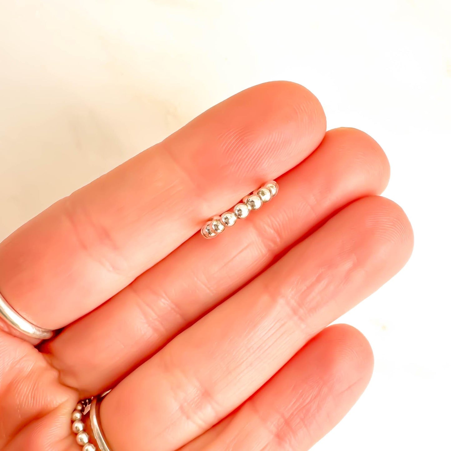 Bubble Bead Conch Ear Cuff, Sterling Silver