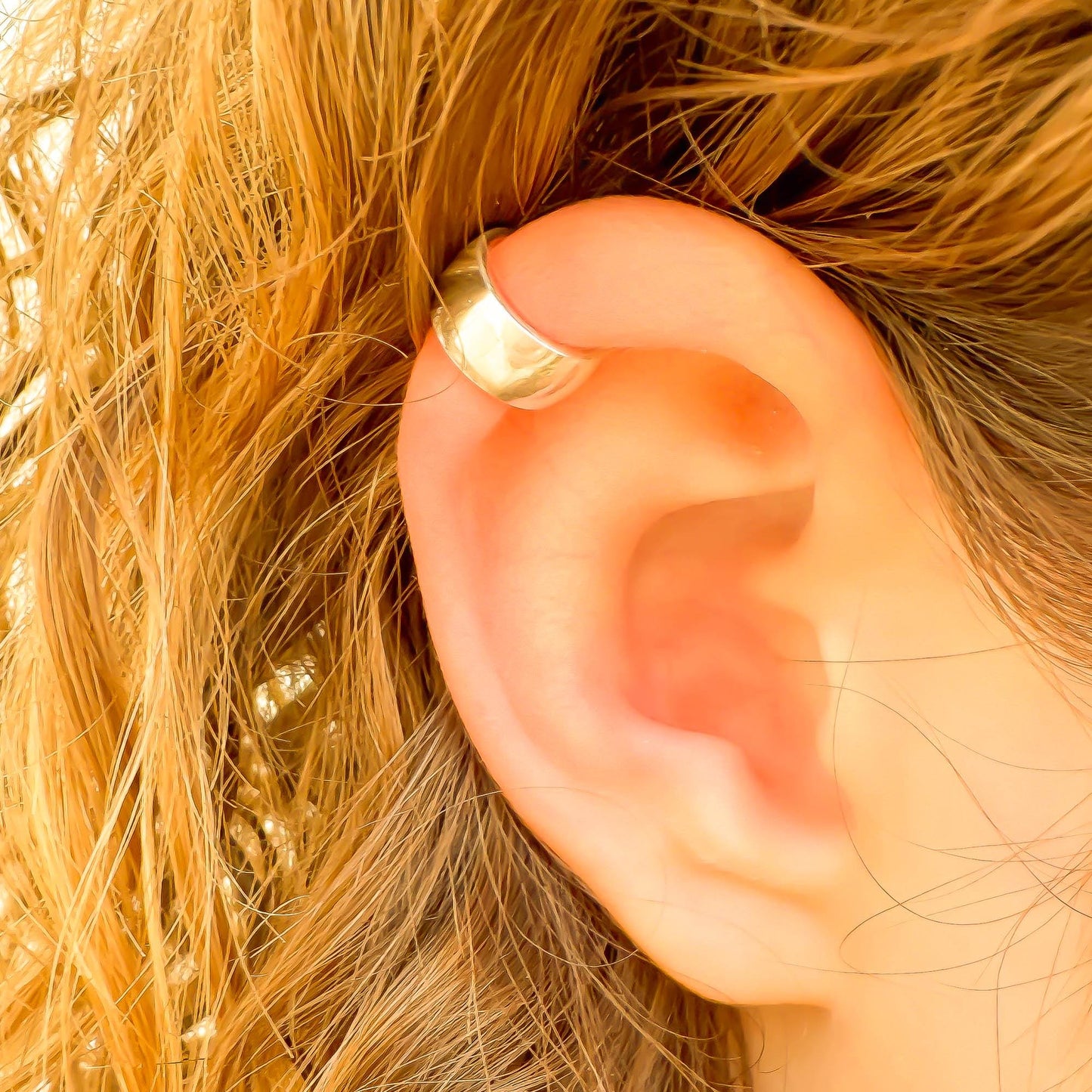 Thick Cartilage Ear Cuff, Sterling Silver