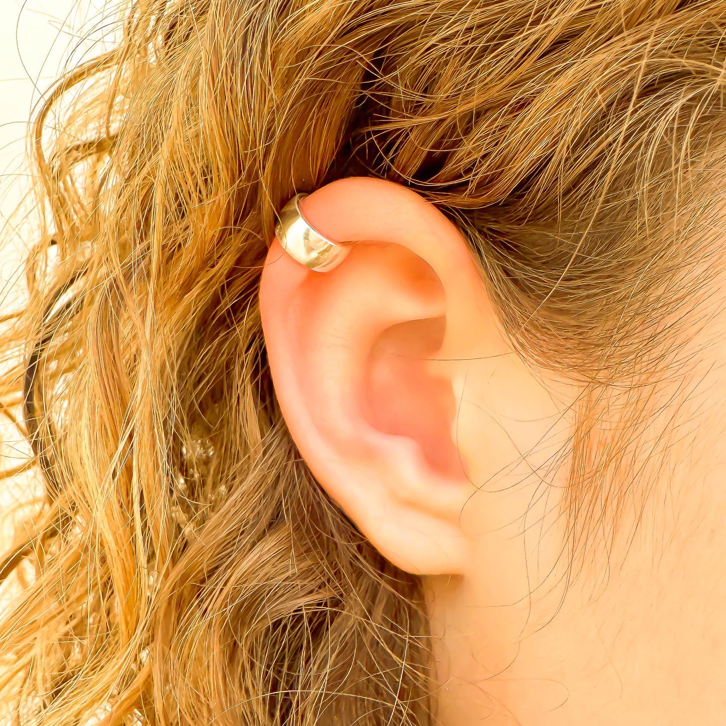 Thick Cartilage Ear Cuff, Sterling Silver