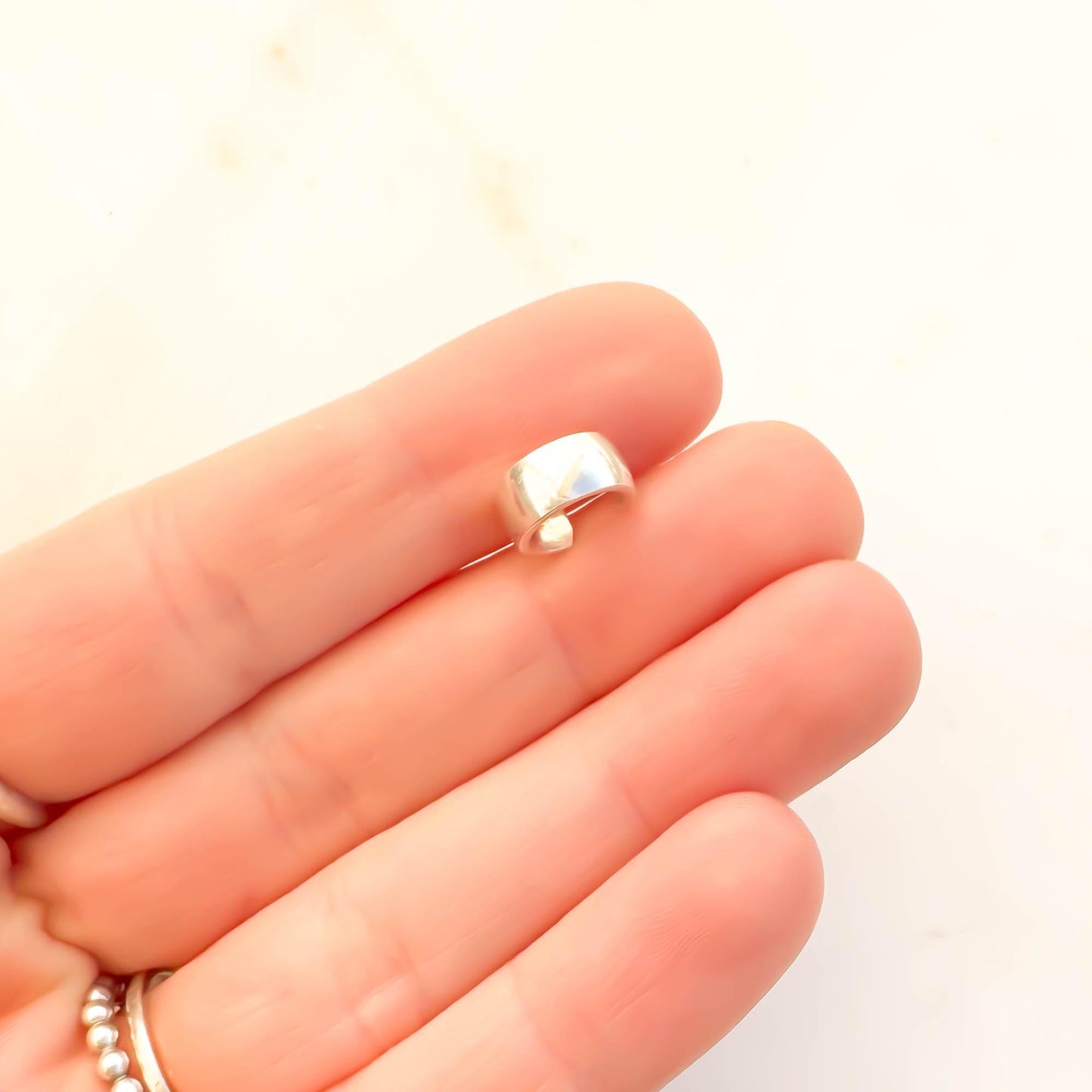 Thick Cartilage Ear Cuff, Sterling Silver