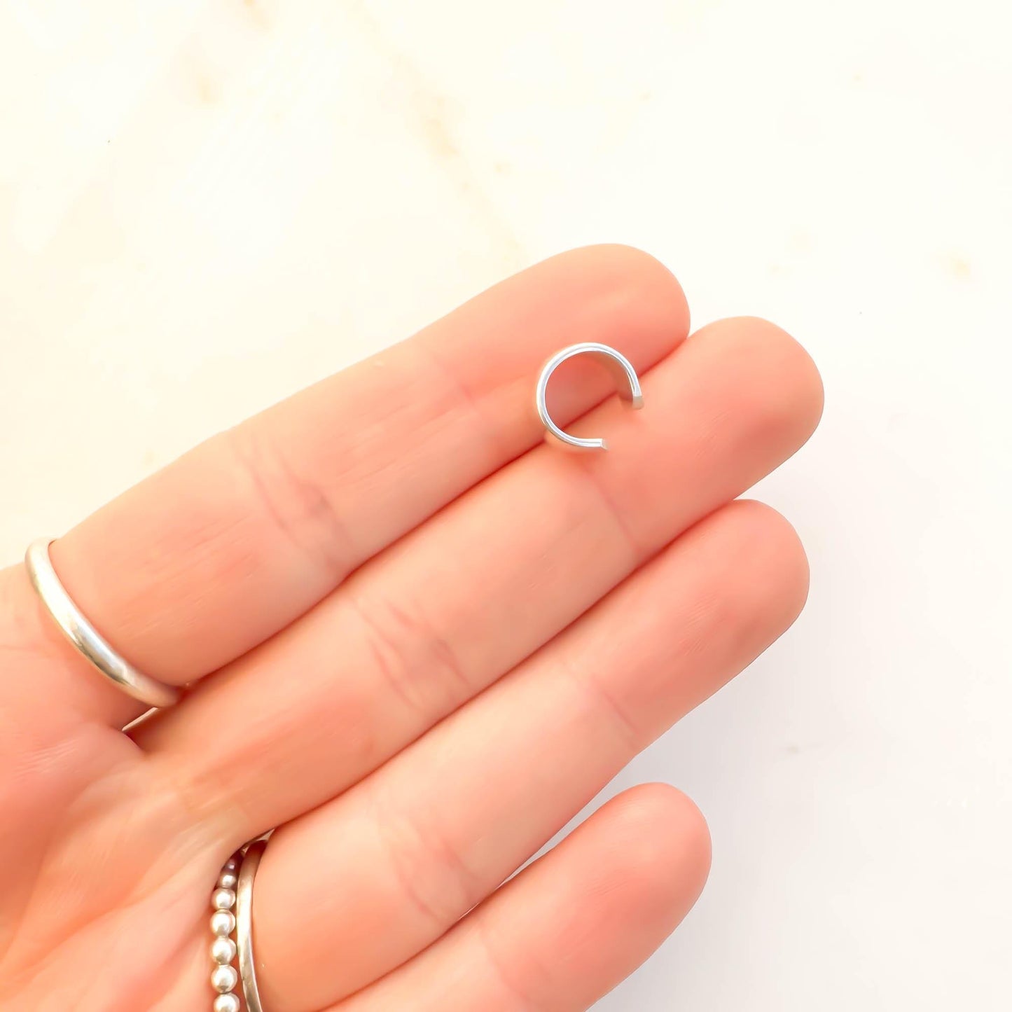 Thick Cartilage Ear Cuff, Sterling Silver