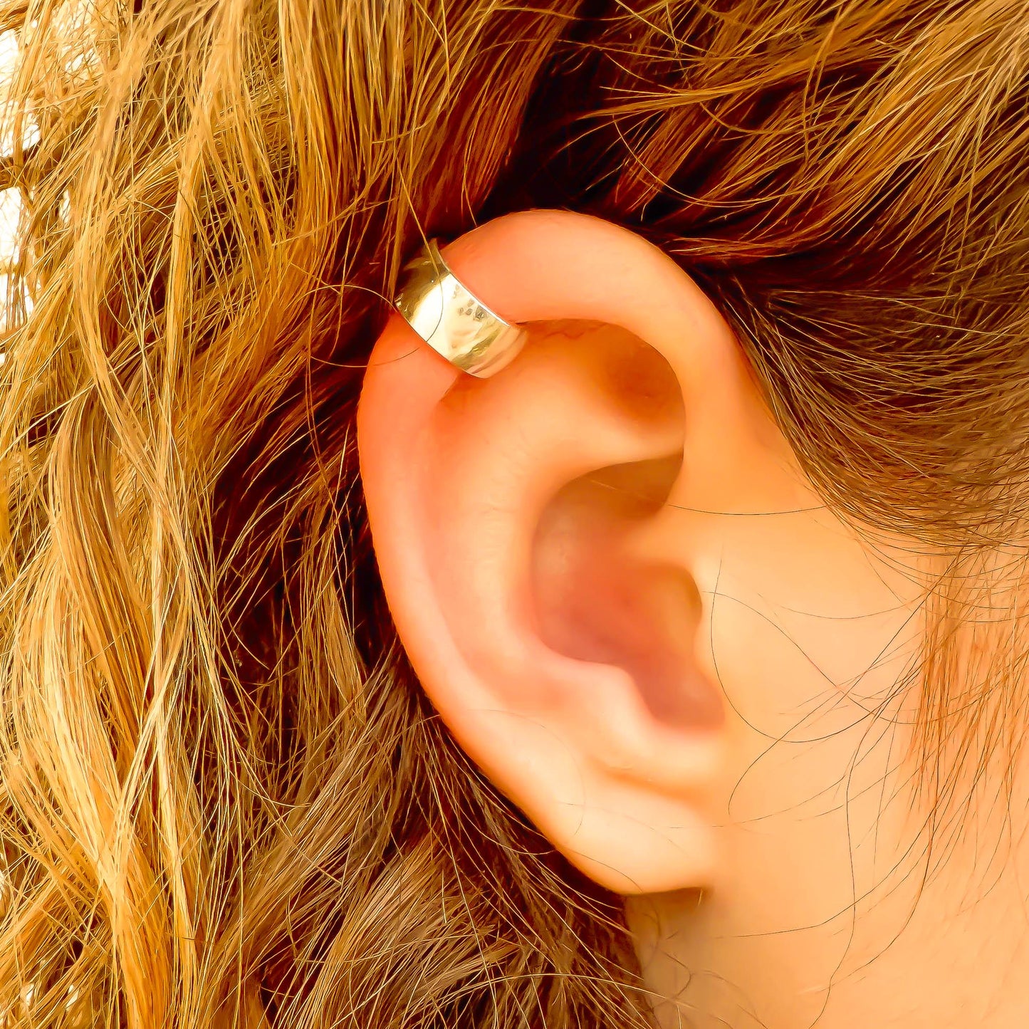 Thick Cartilage Ear Cuff, Sterling Silver