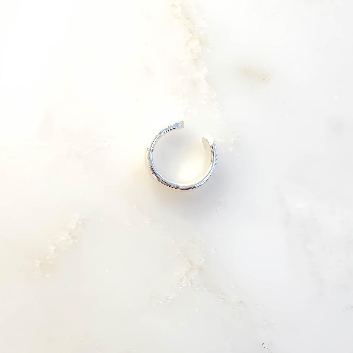 Thick Hammered Cartilage Ear Cuff, Sterling Silver