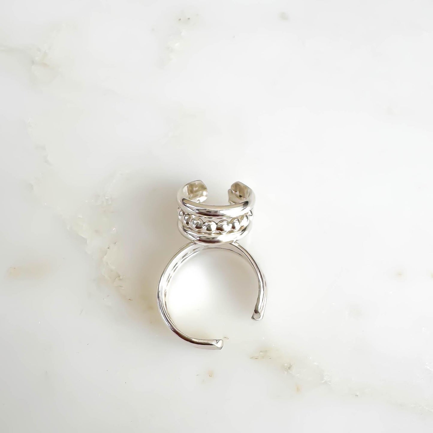 Silver Bead Cartilage Ear Cuff