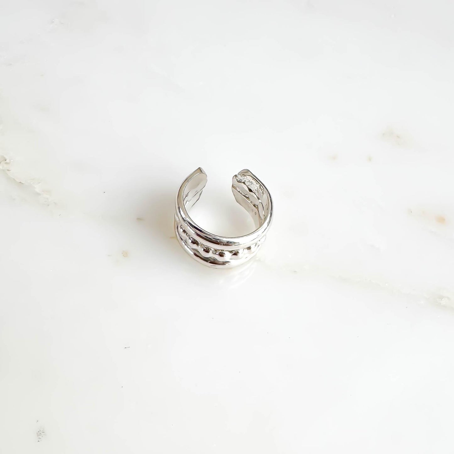 Silver Bead Cartilage Ear Cuff
