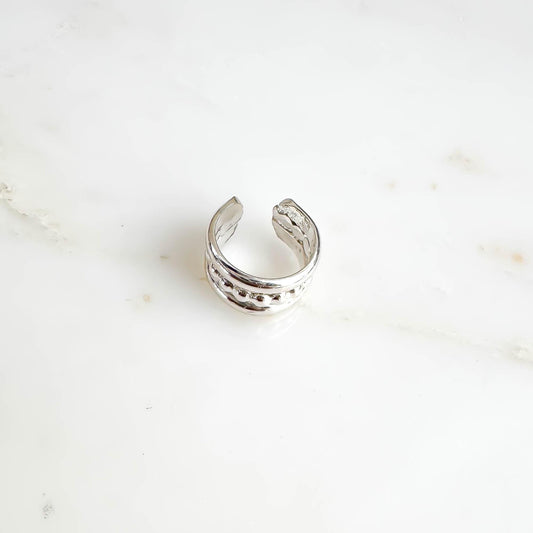 Silver Bead Cartilage Ear Cuff