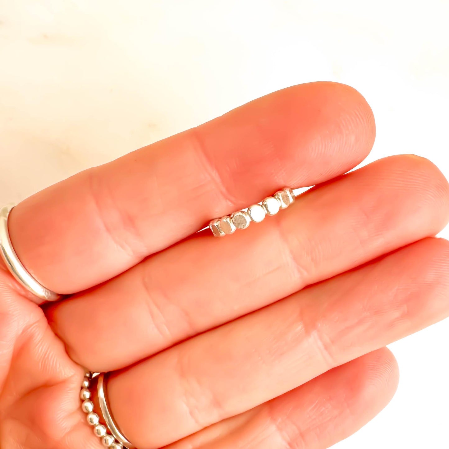 Flat Bead Conch Ear Cuff, Sterling Silver