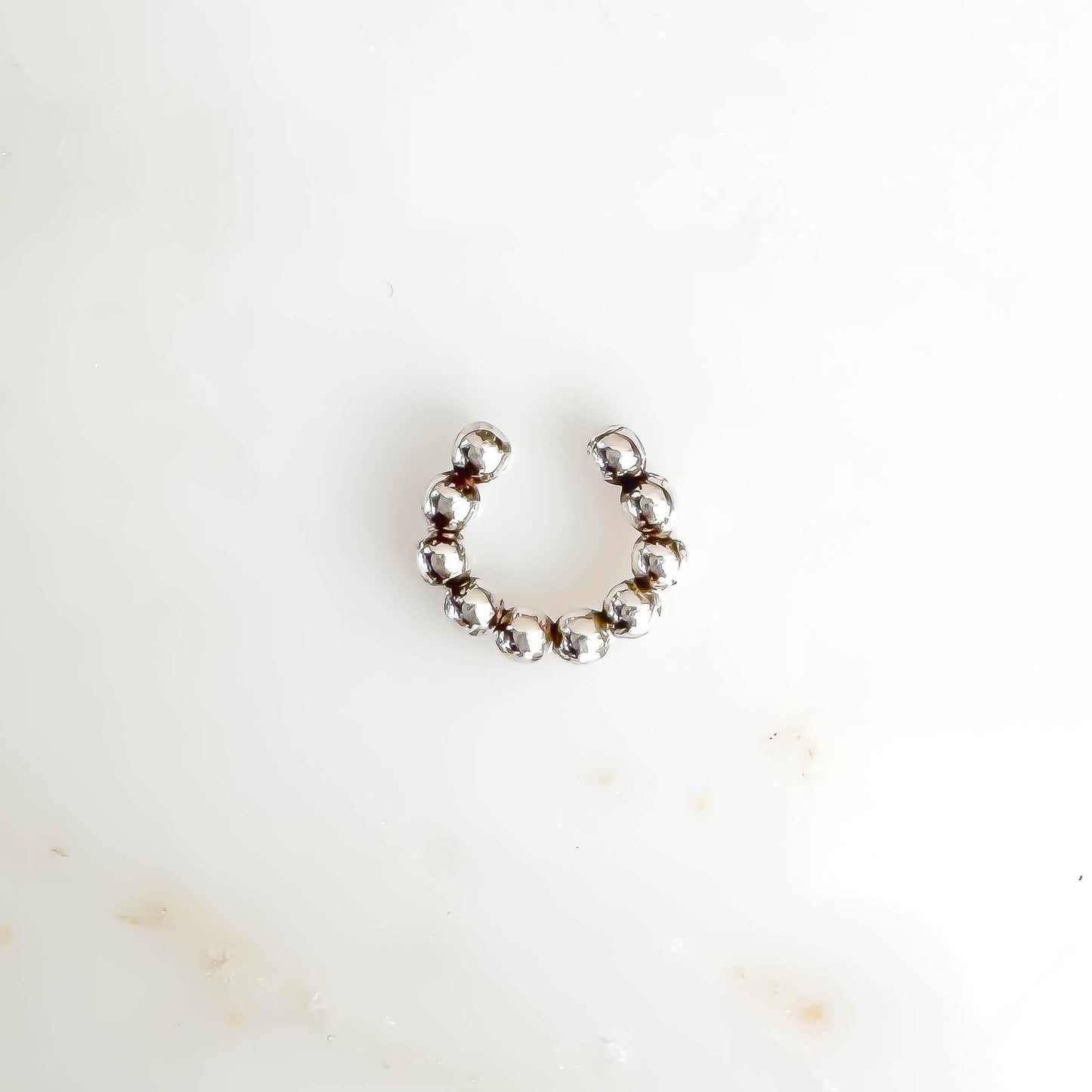 Bubble Bead Cartilage Mini Ear Cuff, Sterling Silver