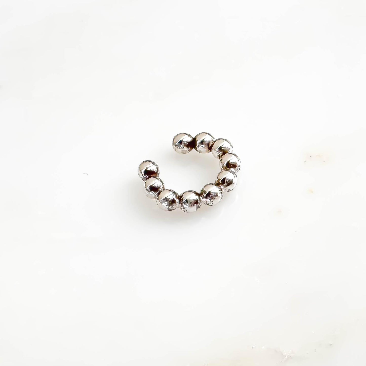 Bubble Bead Cartilage Mini Ear Cuff, Sterling Silver
