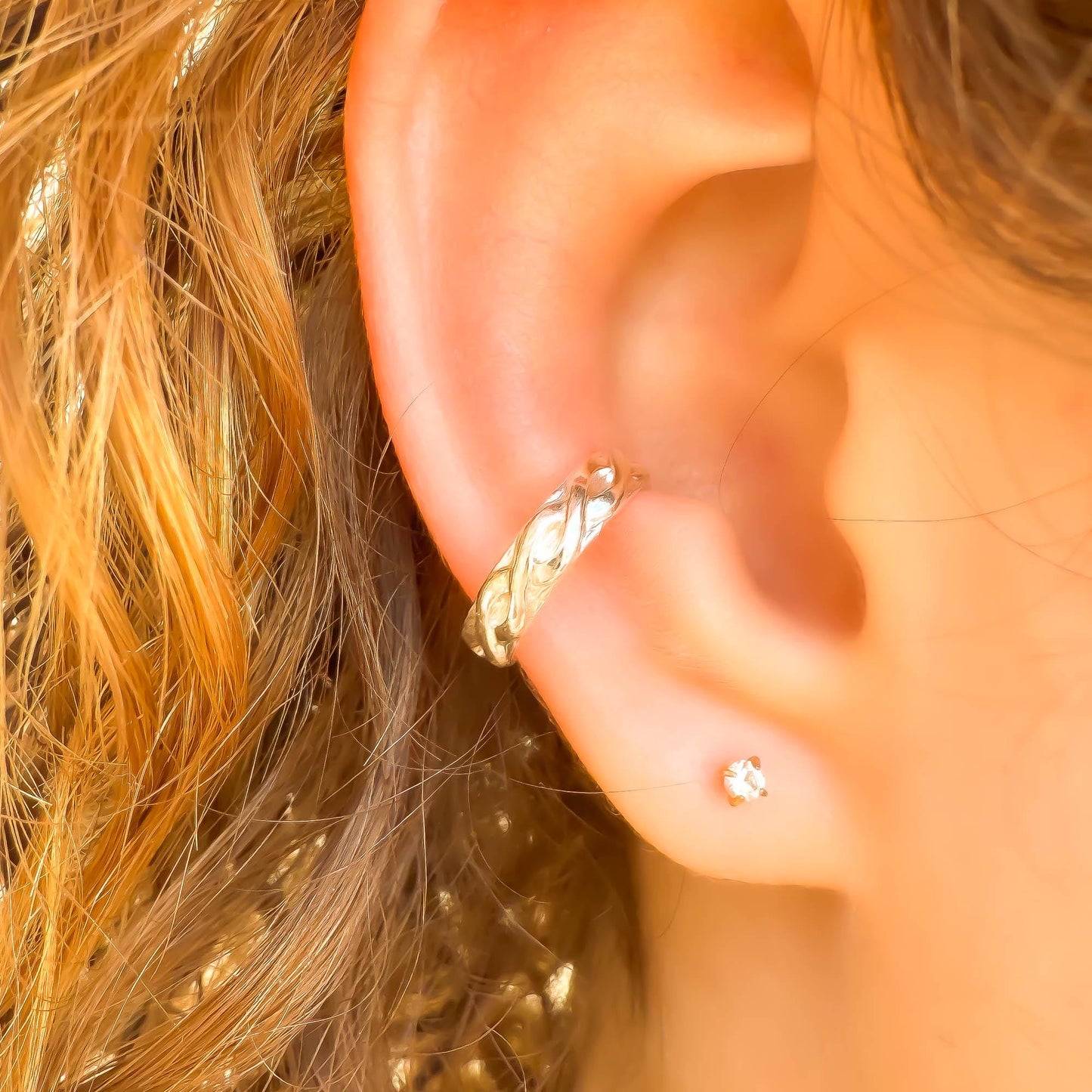 Intertwined Conch Ear Cuff, Sterling Silver