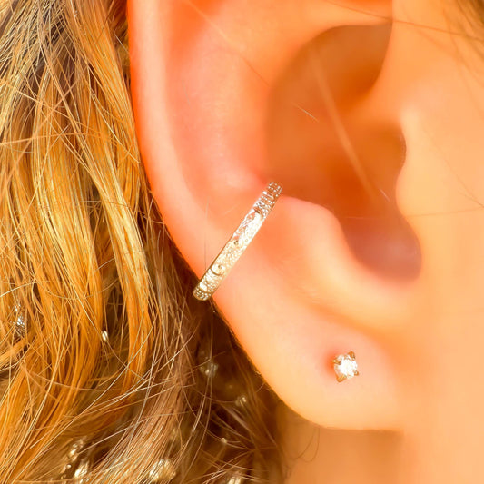 Dot Conch Ear Cuff, Sterling Silver