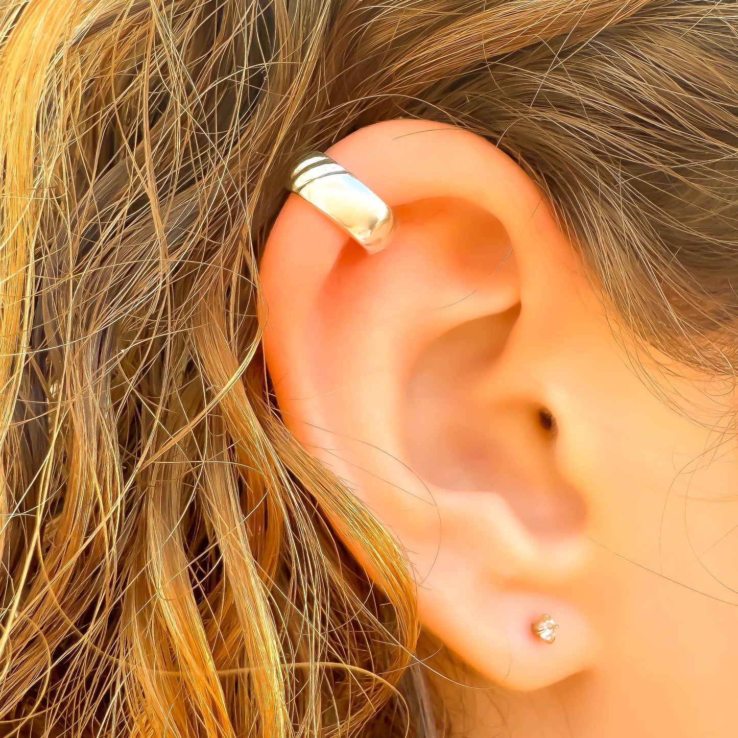 Half Twist Mini Ear Cuff, Sterling Silver
