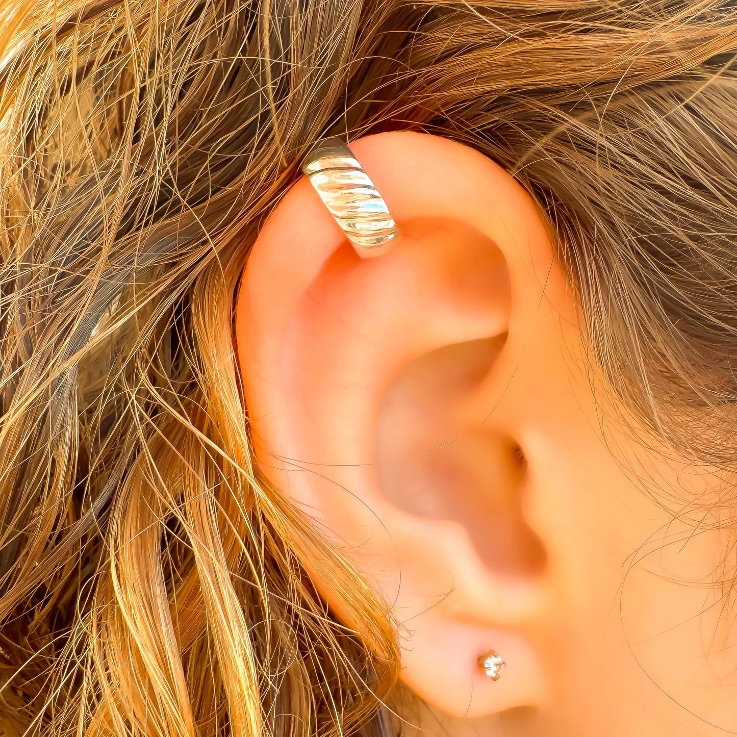 Half Twist Mini Ear Cuff, Sterling Silver