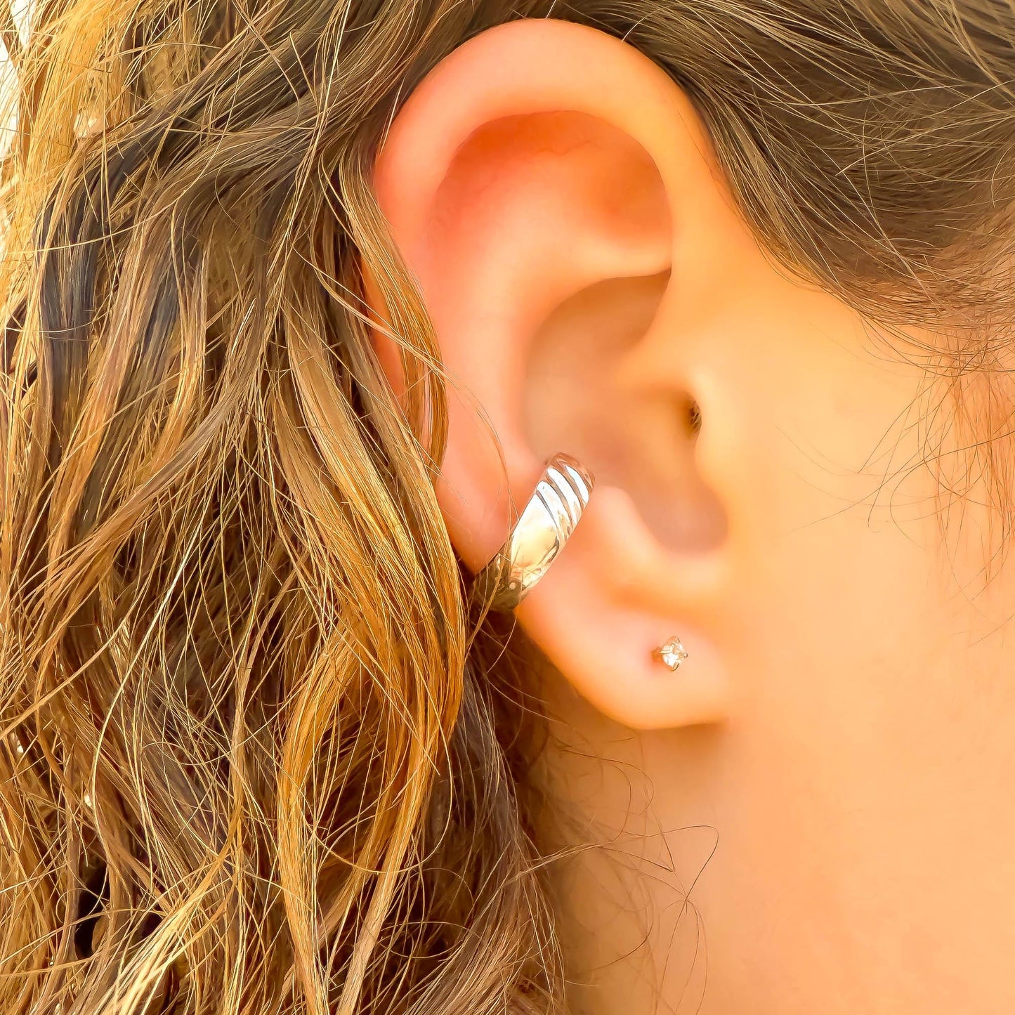 Half Twist Conch Ear Cuff, Sterling Silver