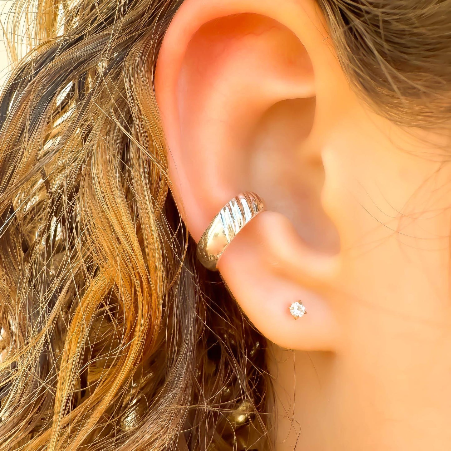 Half Twist Conch Ear Cuff, Sterling Silver