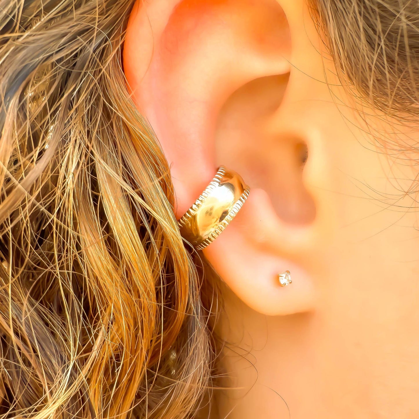 Domed Thick Conch Ear Cuff, 14K Gold Filled