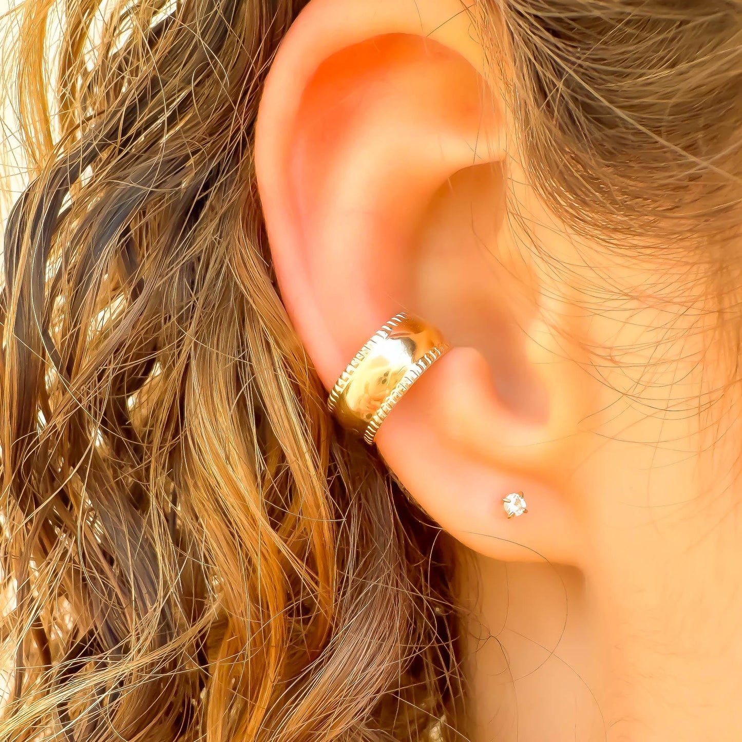 Domed Thick Conch Ear Cuff, 14K Gold Filled