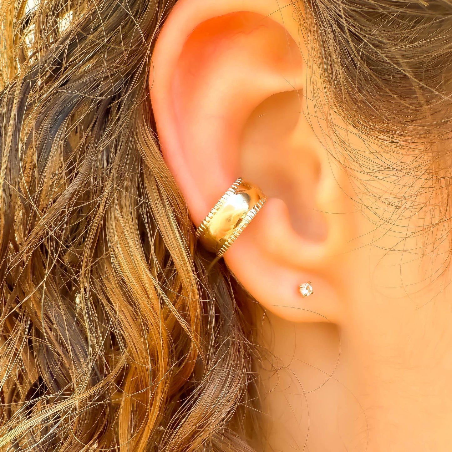Domed Thick Conch Ear Cuff, 14K Gold Filled