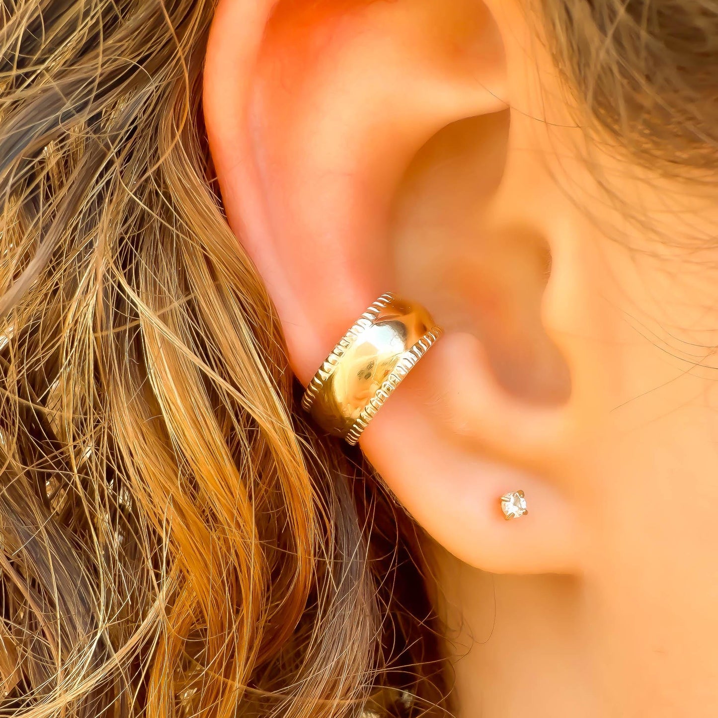 Domed Thick Conch Ear Cuff, 14K Gold Filled