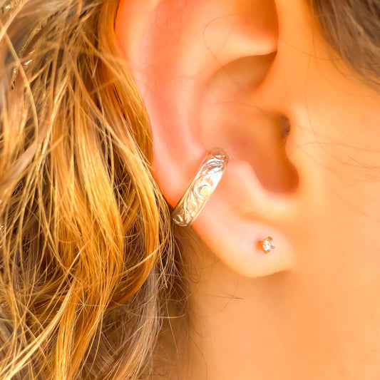 Leaf Swirl Conch Ear Cuff, Sterling Silver