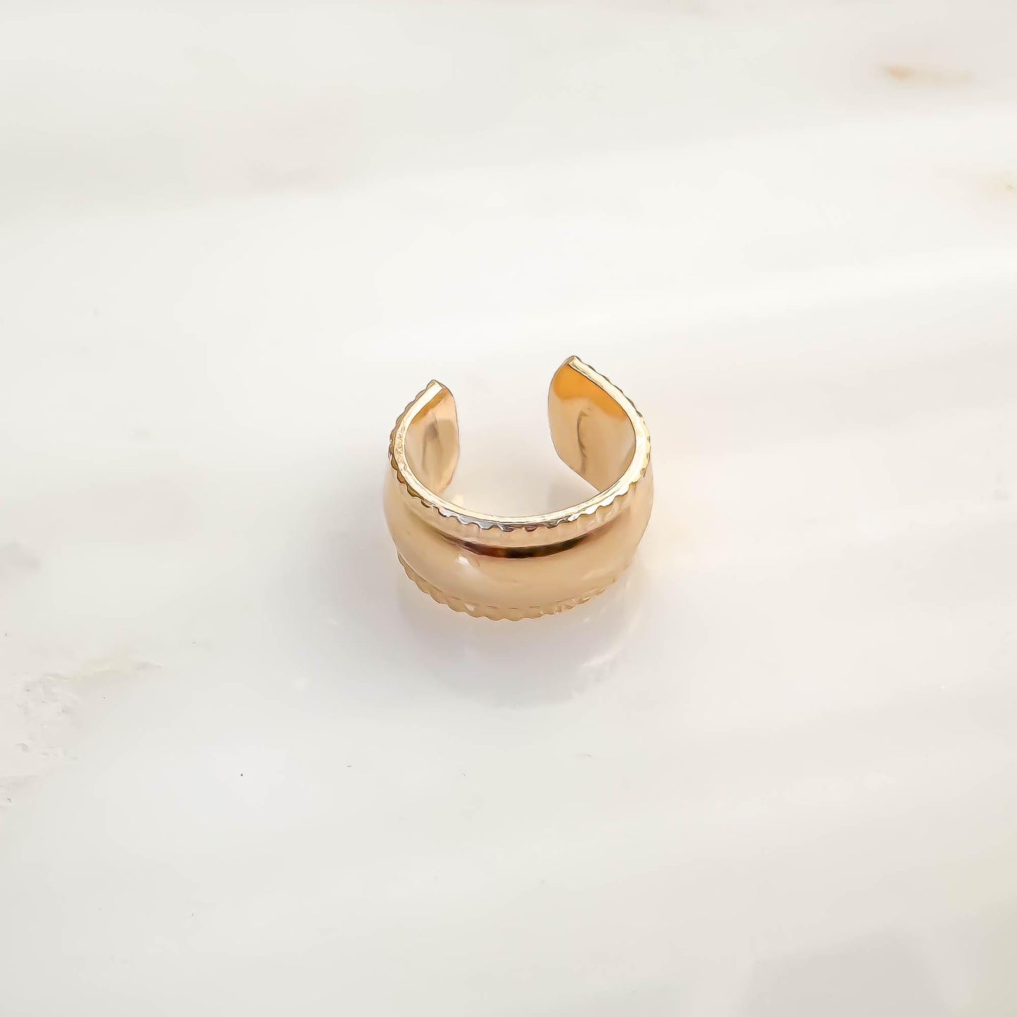 Mini Domed Thick Ear Cuff, 14K Gold Filled