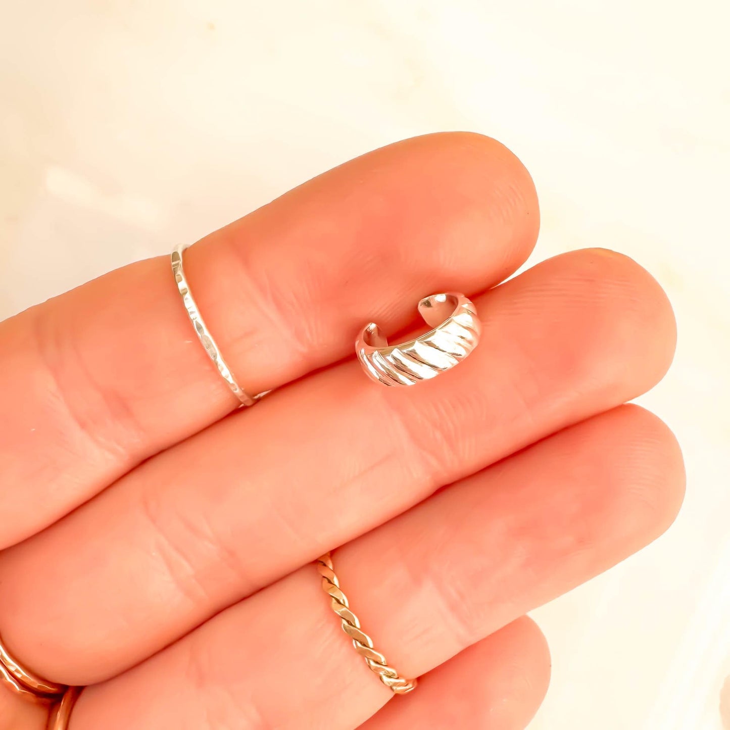 Curve Mini Ear Cuff, Sterling Silver