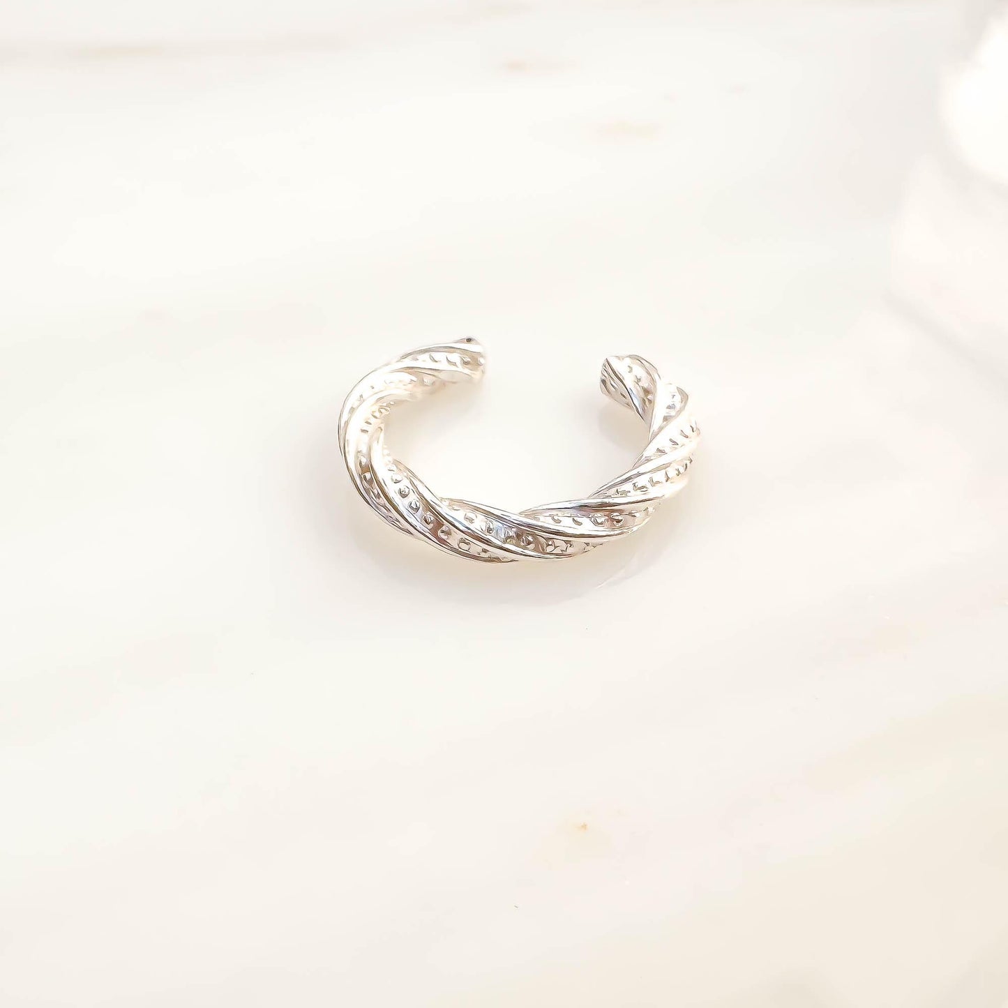 Thick Twist Conch Ear Cuff, Sterling Silver