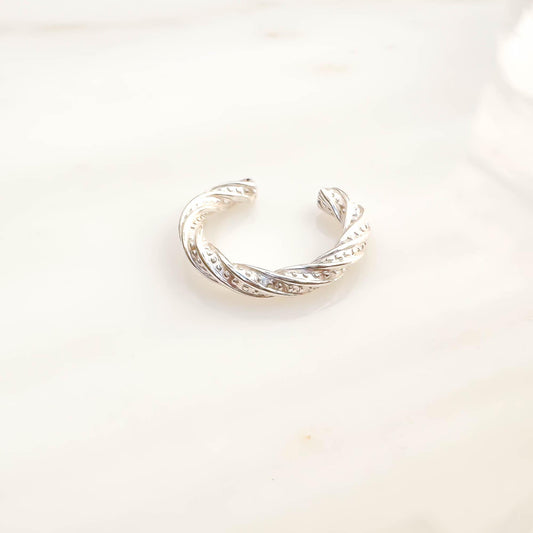 Thick Twist Conch Ear Cuff, Sterling Silver