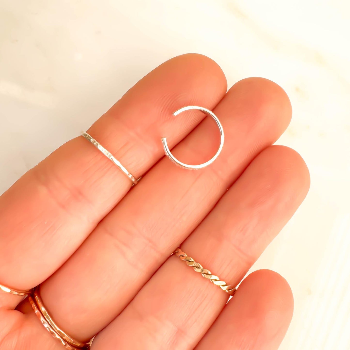 Dot Conch Ear Cuff, Sterling Silver