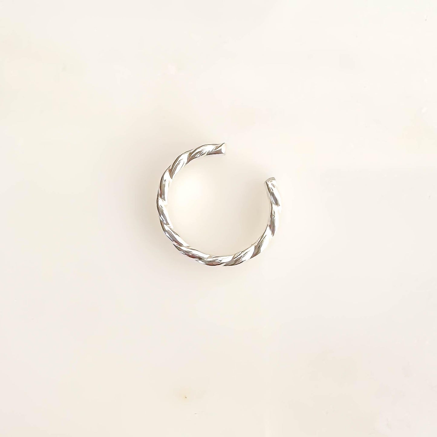 Flat Woven Mini Ear Cuff, Sterling Silver