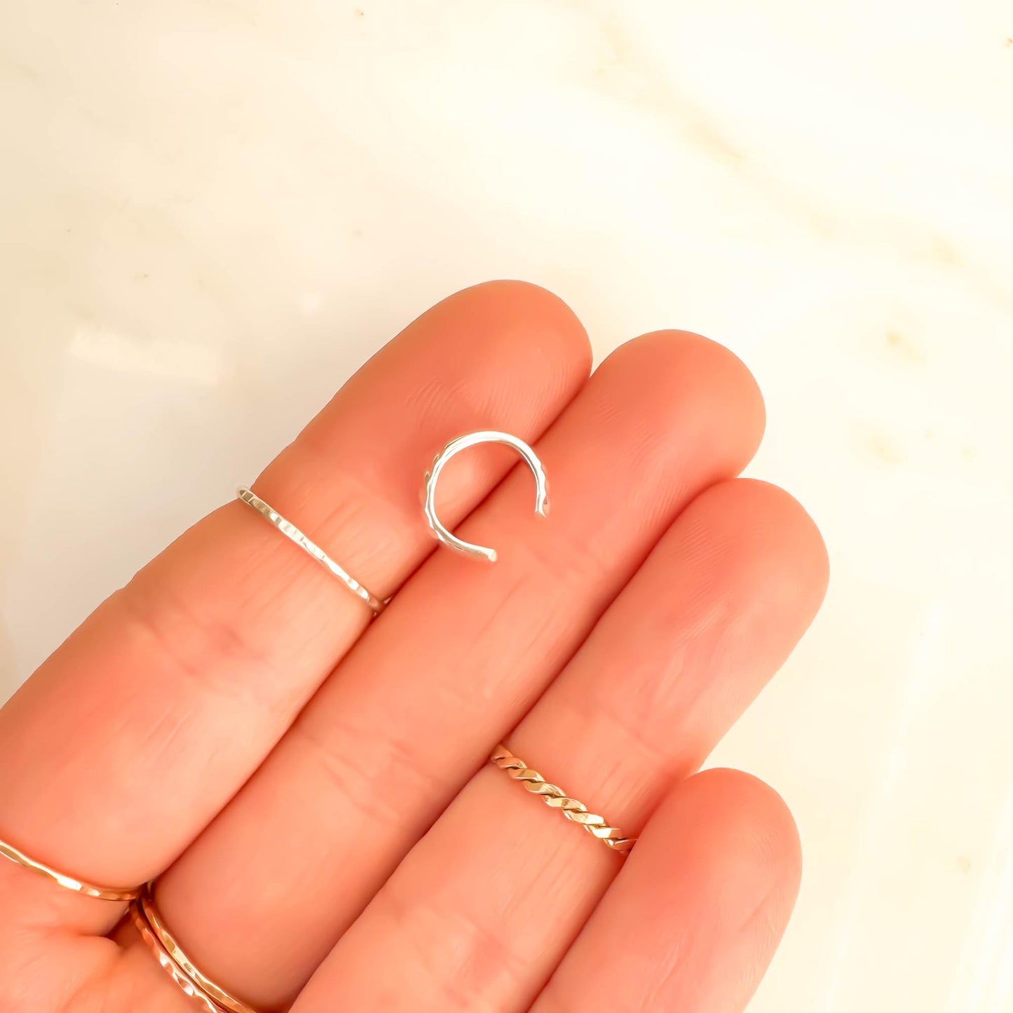 Half Twist Mini Ear Cuff, Sterling Silver