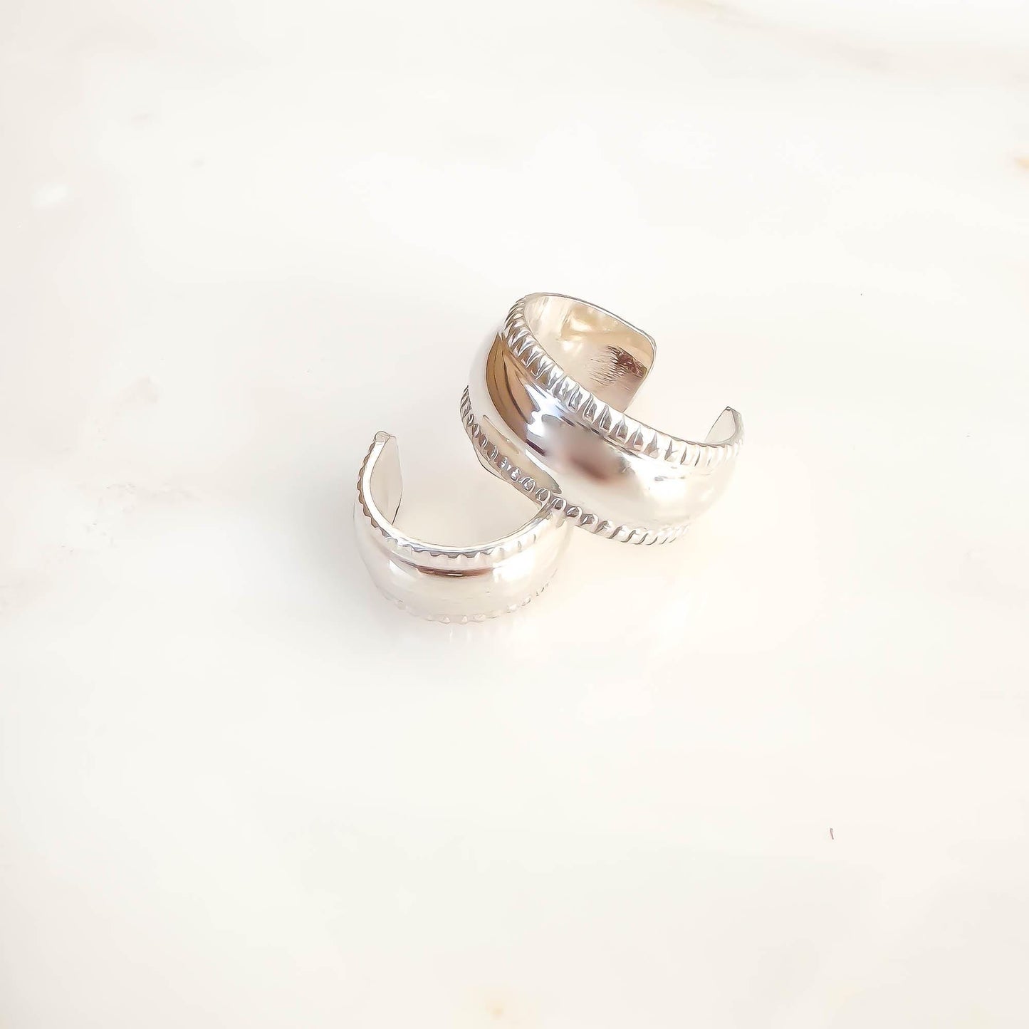 Mini Thick Domed Ear Cuff, Sterling Silver