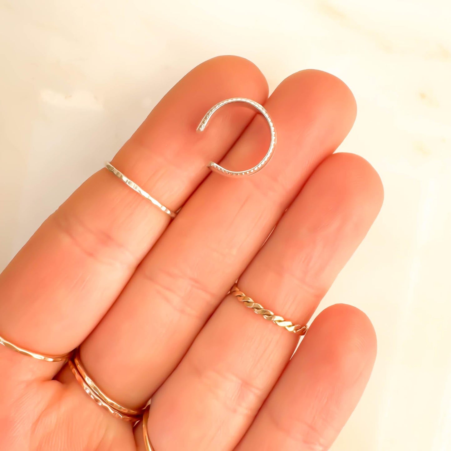 Domed Conch Ear Cuff, Sterling Silver