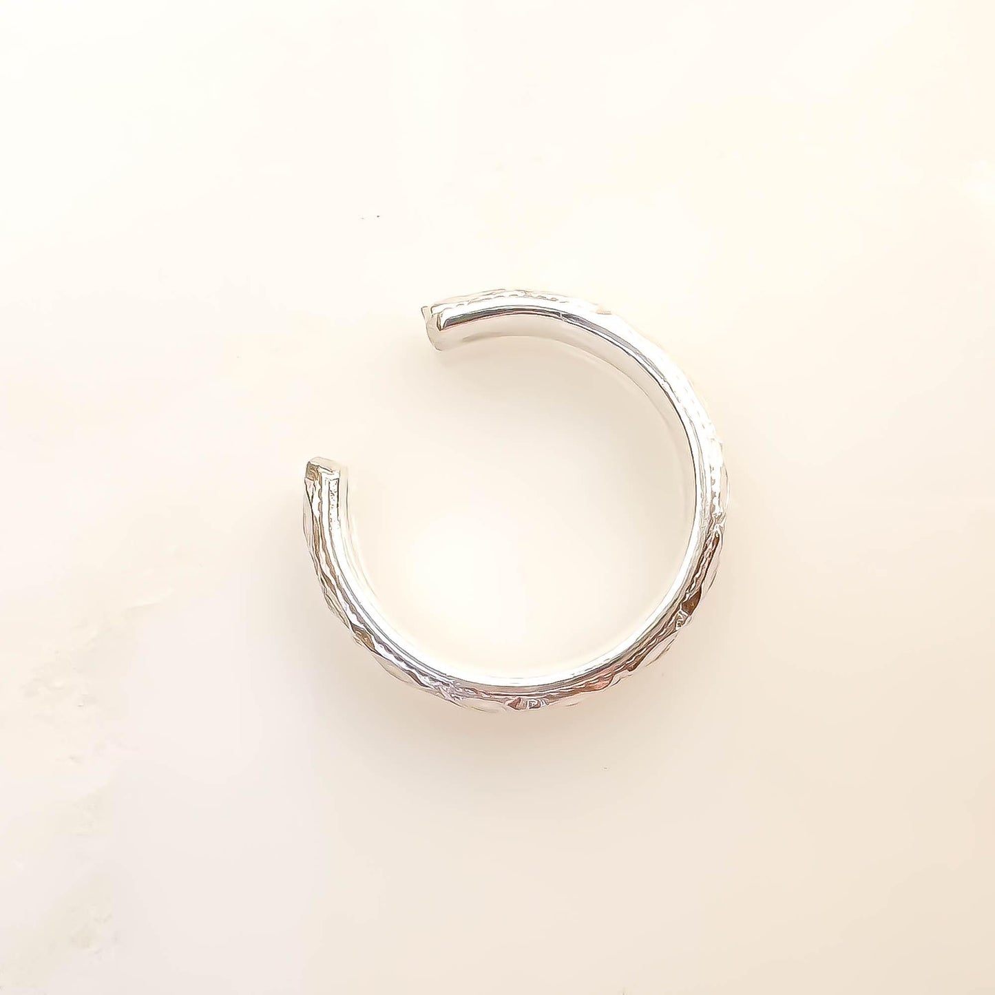 Floral Engraved Conch Ear Cuff, Sterling Silver