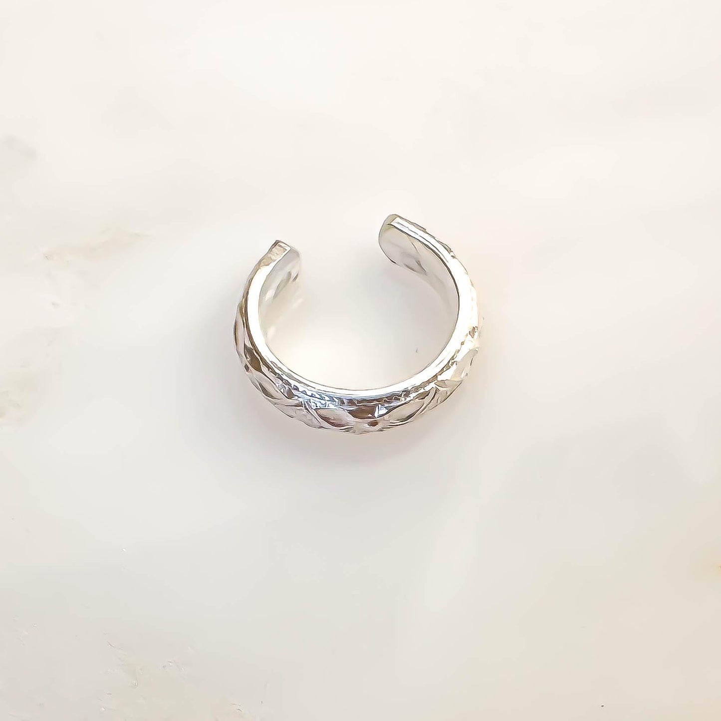 Floral Engraved Mini Ear Cuff, Sterling Silver