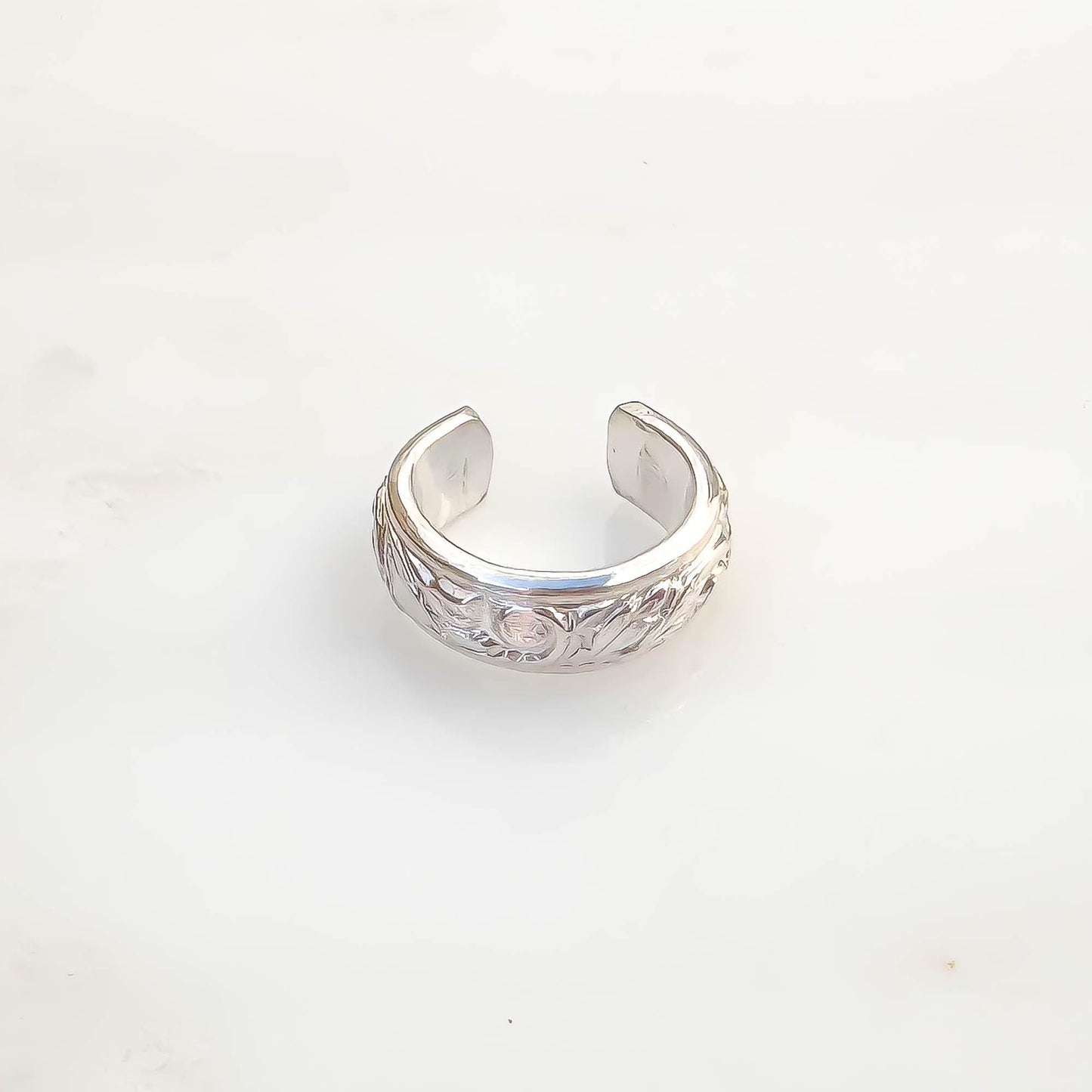 Leaf Swirl Mini Ear Cuff, Sterling Silver