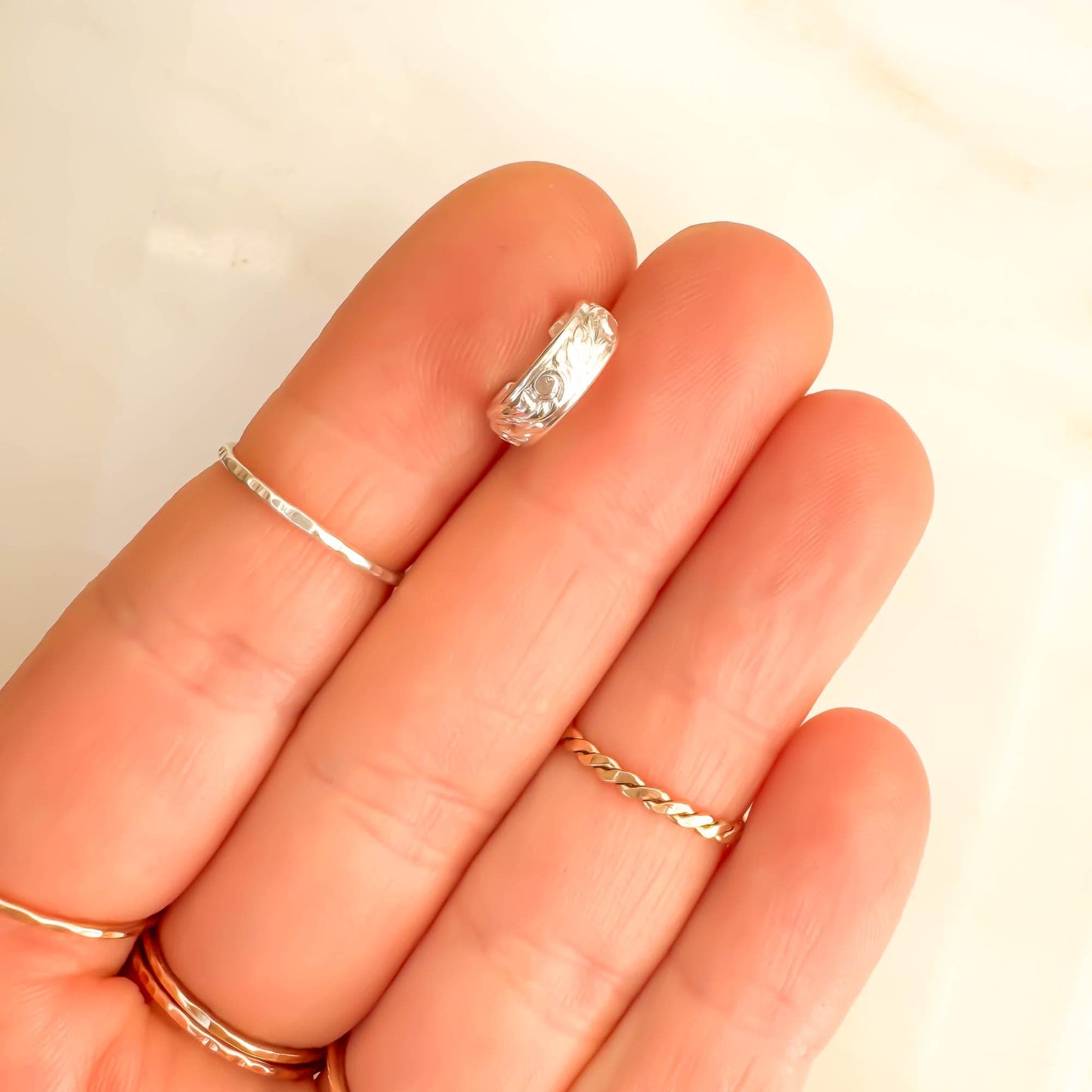 Leaf Swirl Mini Ear Cuff, Sterling Silver