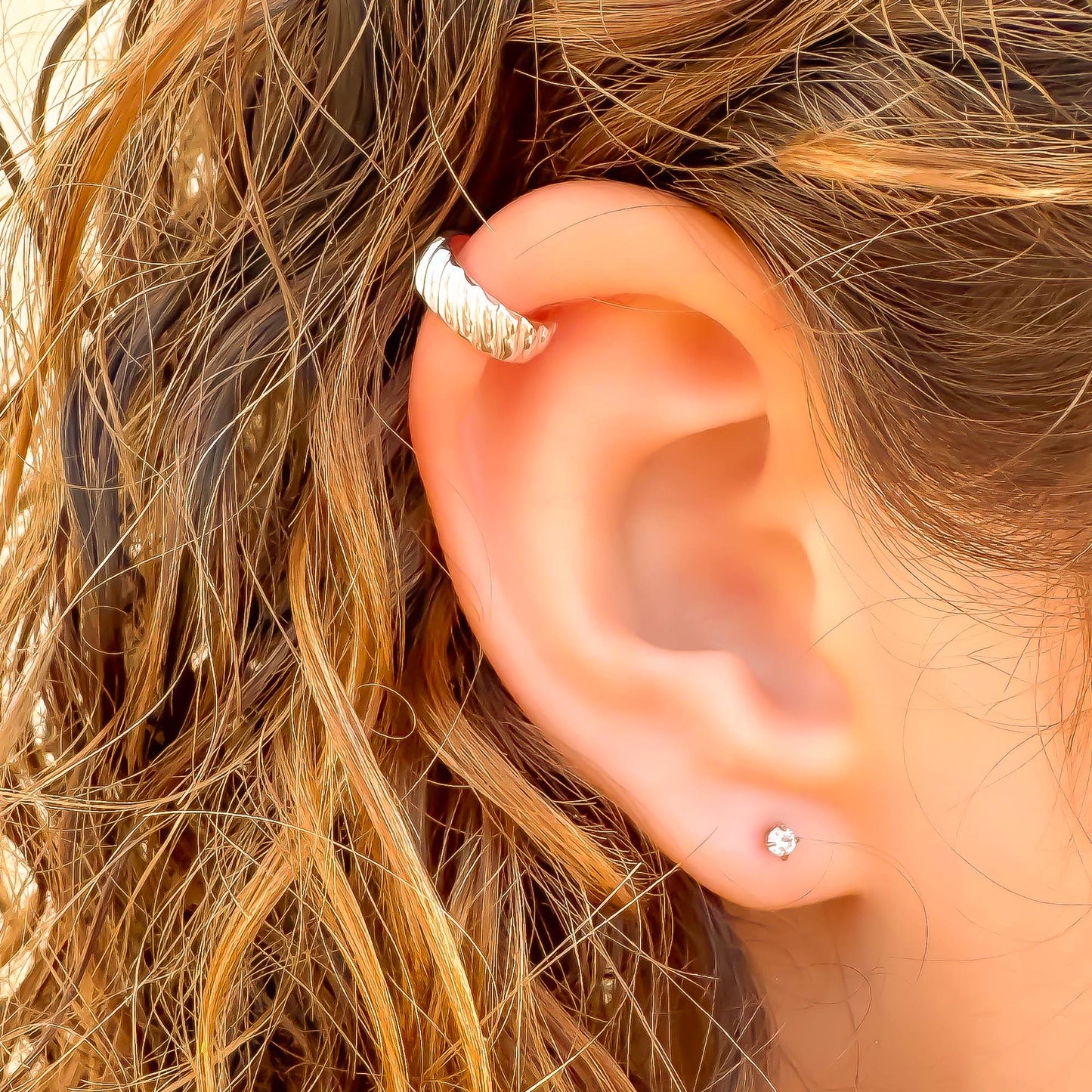 Curve Mini Ear Cuff, Sterling Silver
