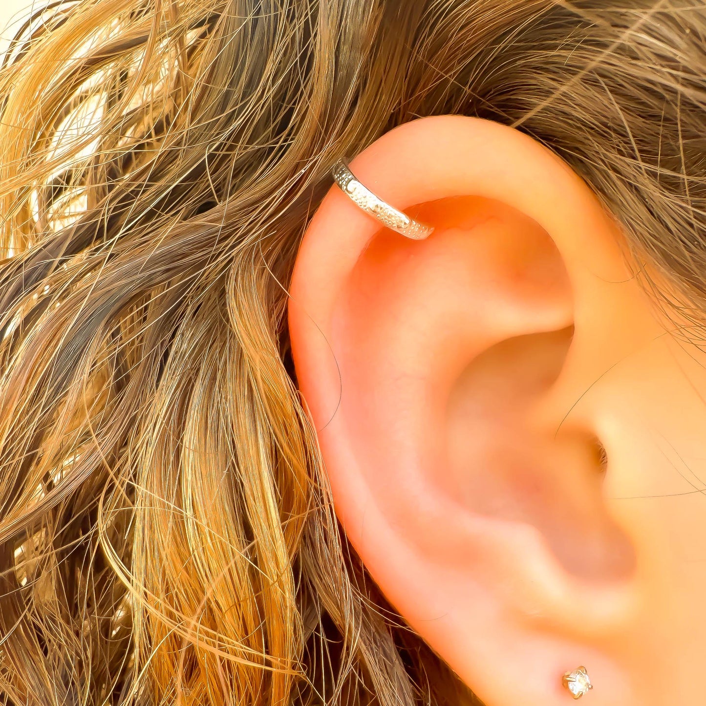 Dot Mini Ear Cuff, Sterling Silver