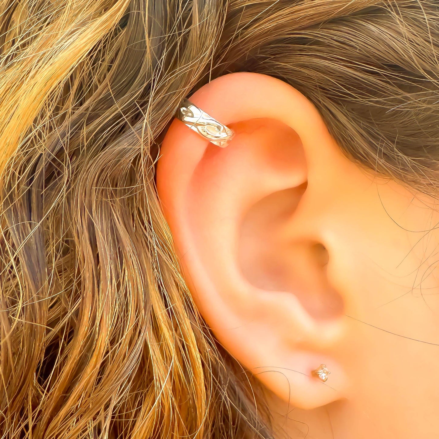 Intertwined Mini Ear Cuff, Sterling Silver