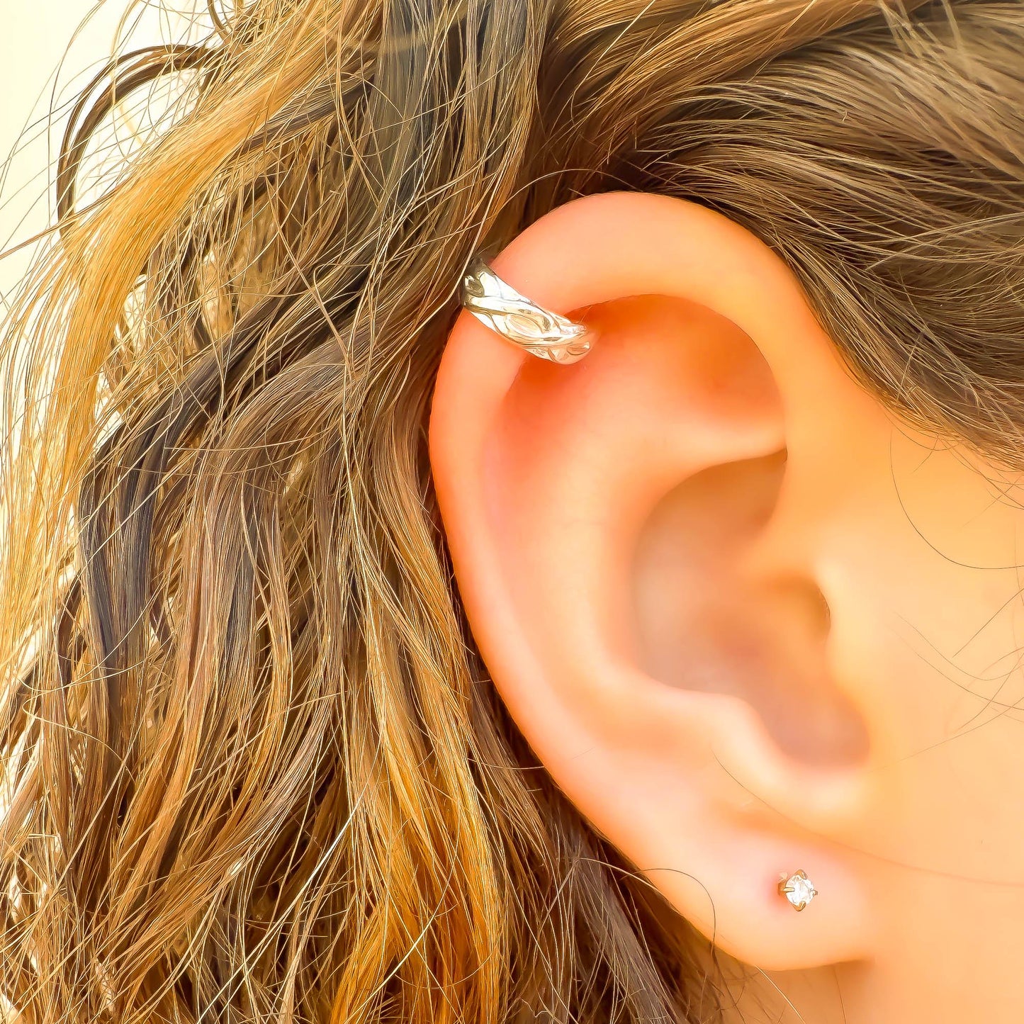 Intertwined Mini Ear Cuff, Sterling Silver