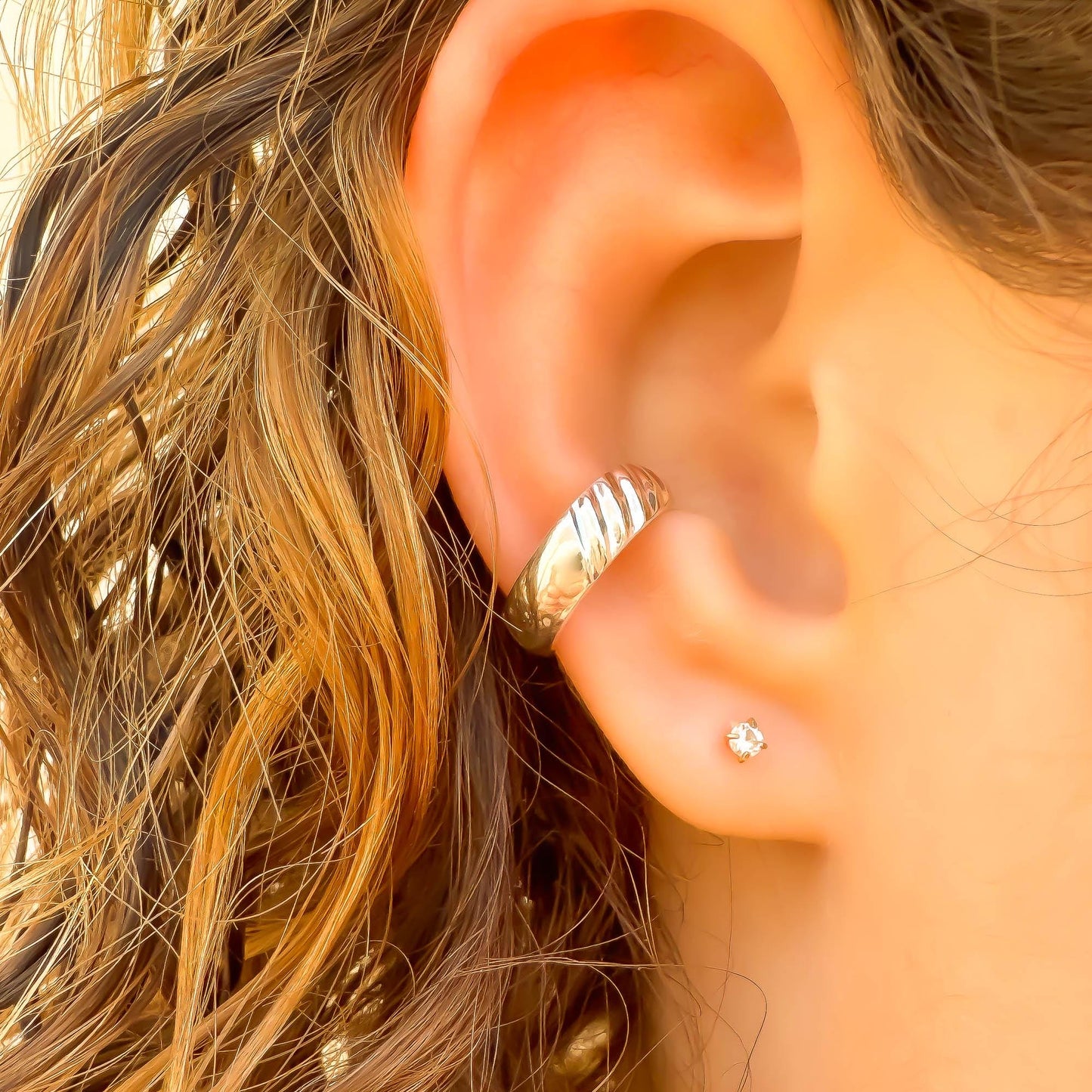 Half Twist Conch Ear Cuff, Sterling Silver