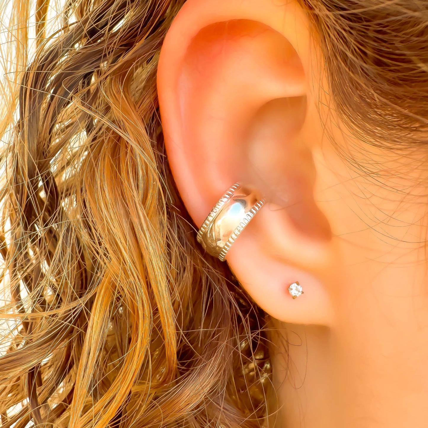 Domed Conch Ear Cuff, Sterling Silver