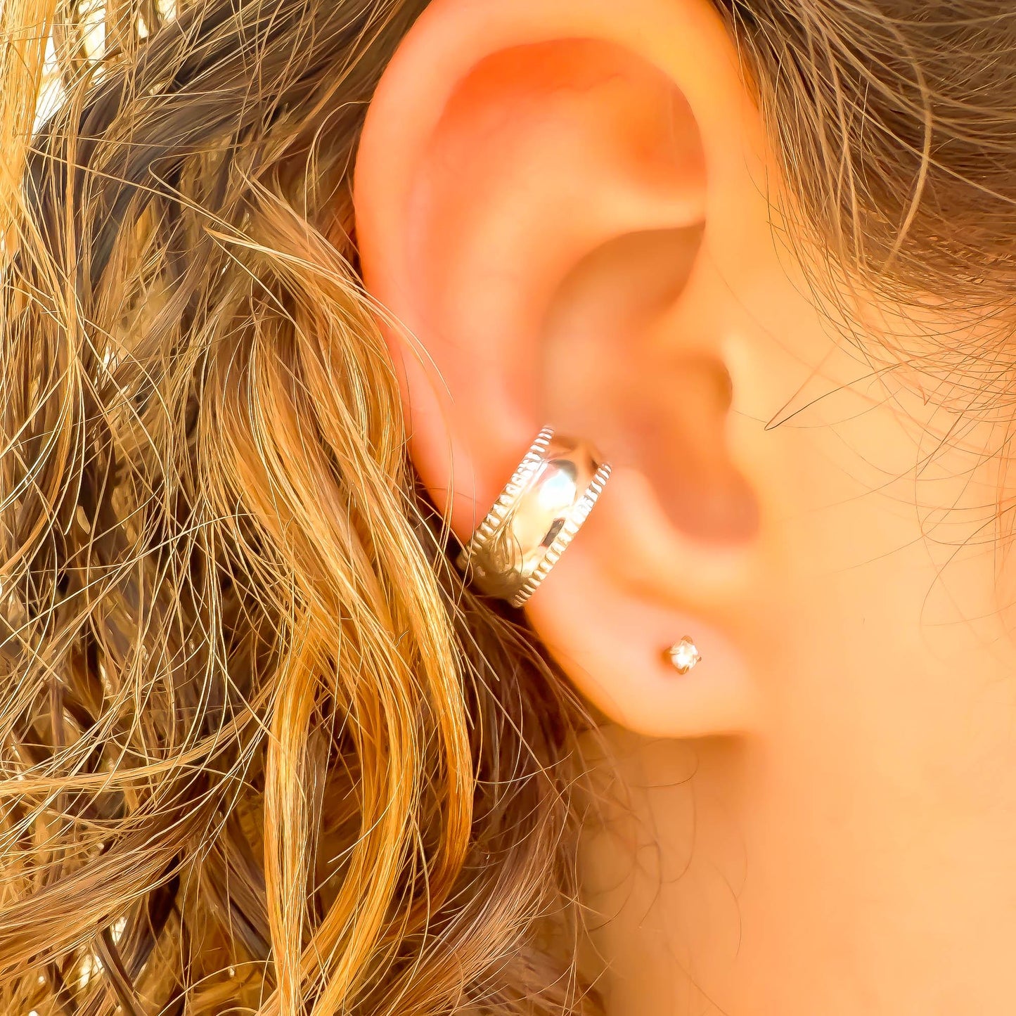 Domed Conch Ear Cuff, Sterling Silver
